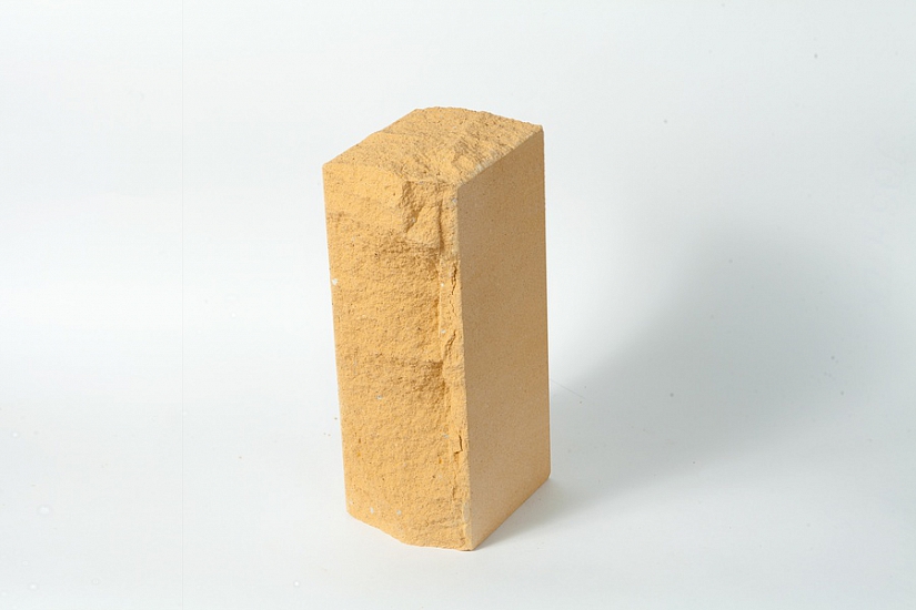 Кирпич полнотелый лицевой силикатный желтый(насыщенный) колотый 1.4 НФ, M 200